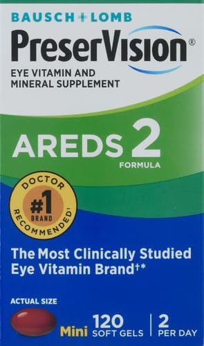 PreserVision AREDS 2 Eye Vitamin &amp Mineral Supplement Contains Lutein Vitamin C and E Zeaxanthin Zinc 120 Softgels (Packaging May Vary) (Pack of 2)