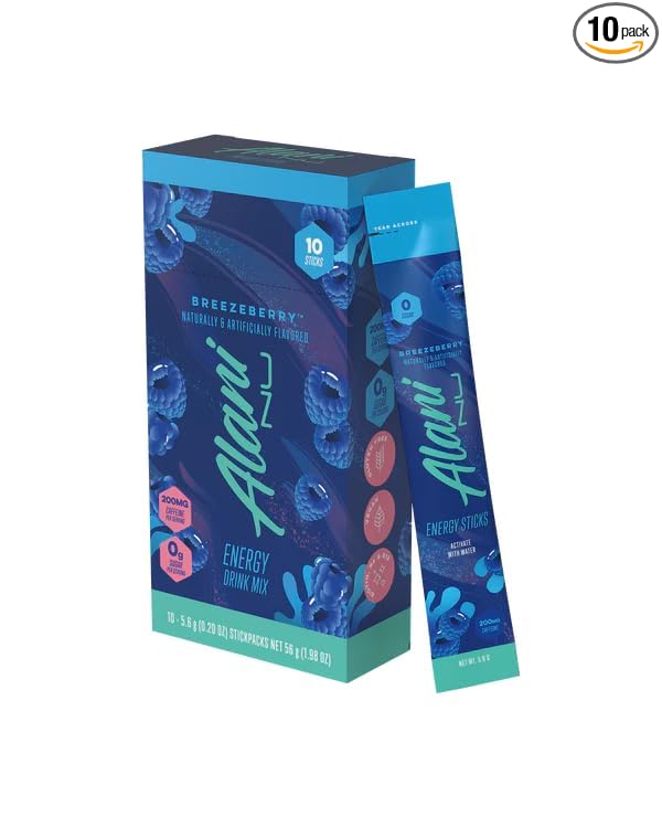 Alani Energy Drinks Mix Variety Pack (Pack of 10) | Breezeberry Flavor | Sugar-Free Low-Calorie Energy Boost Drink | Product delivered exactly as depicted in the images