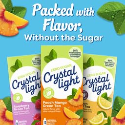 Crystal Light On The Go Peach Mango Green Tea 10 Ct (Pack of 6)