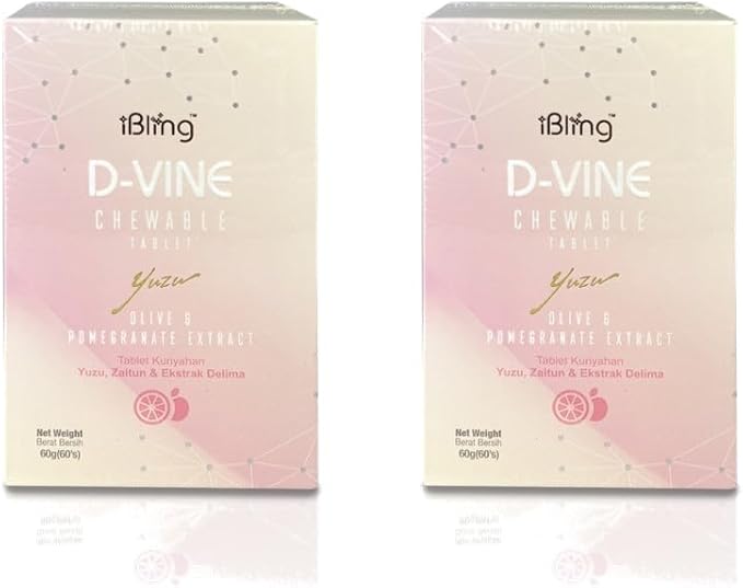 WELLOUS Ibling D-Vine Anti Aging Pomegranate Extract Collagen Tripeptides for Skin WrinklesHairNail 60 Tablets/Bottle (Pack of 2)