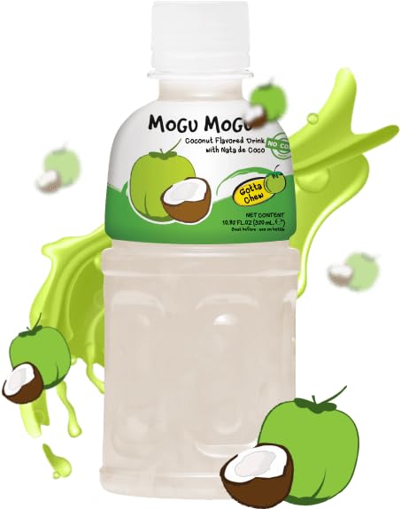 Mogu Flavored Juice with Nata De Coco Coconut 10.82-Ounce (Pack of 36)
