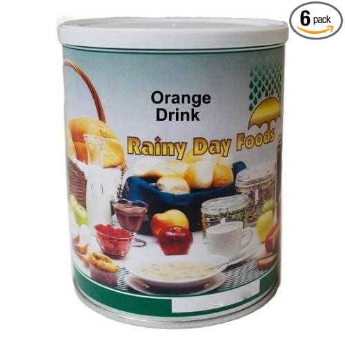 Rainy Day Foods Orange Drink 6 (Case of Six) #2.5 Cans - 150 Servings