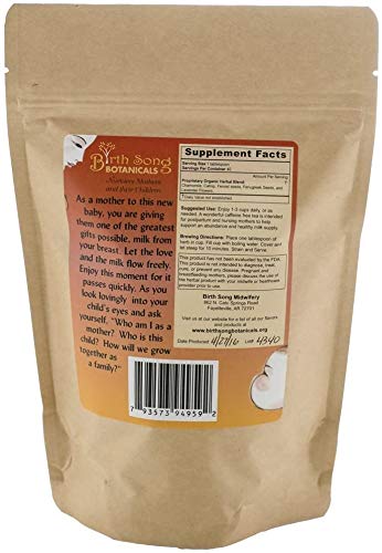 Birth Song Botanicals Nursing Nectar Herbal Breastfeeding Tea – Organic Lactation Tea to Increase Milk Supply Enhance Milk Production &amp Breastmilk Flow* – 40 Servings