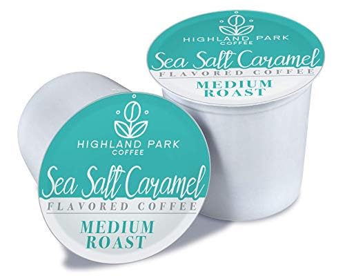 Highland Park Coffee Single Serve Coffee Pods Compatible with Keurig K Cup Brewers Sea Salt Caramel 80 Count