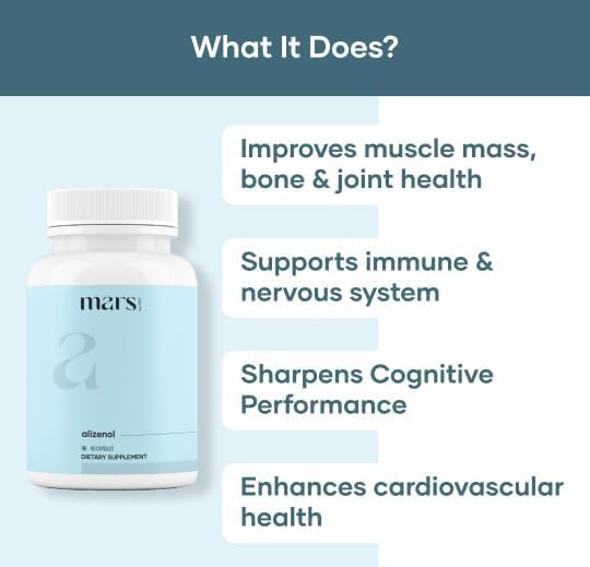 mars by GHC Alizenol Capsules Powered by Tongkat Ali Moringa Lions Mane | Pack of 1 | 60 Capsules