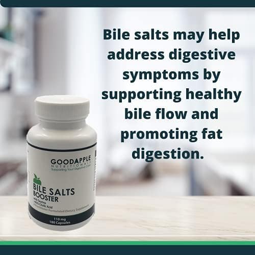 Bile Salts Booster | Supports Gallbladder/No Gallbladder | Ox Bile &amp Taurine Gallbladder Supplement | Gas &amp Bloating | Digestive Aid Especially fats | 180 Capsules - 110 mg