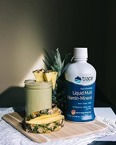 Trace Minerals Liquid Multi Vitamin-Mineral - Liquid Vitamin Supplement for Daily Health Support - Energy Support - Bone Health - Gluten-Free - Orange Mango - 30 fl oz (30 Servings)
