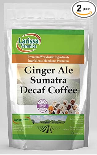 Ginger Ale Sumatra Decaf Coffee (Gourmet Naturally Flavored Whole Coffee Beans) (8 oz ZIN: 551927) - 2 Pack