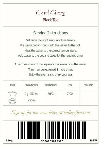 Earl Grey Bergamot Black Tea - Premium Breakfast Tea With Real Bergamot Oil 200g