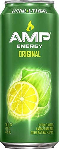 Amp Energy Drink Original and Red Bull Energy Drink Original Combo Pack 16fl.oz. (Pack of 8)