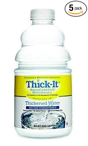 Thick-It AquaCare H2O Beverage Thickened Water Nectar Consistency - 46 oz Pack of 5