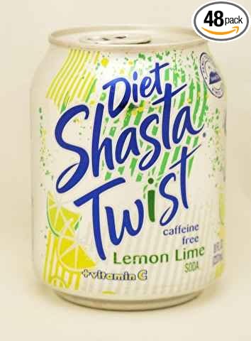 Shasta Diet Lime Lemon Soda 8 ounce -- 48 per case.