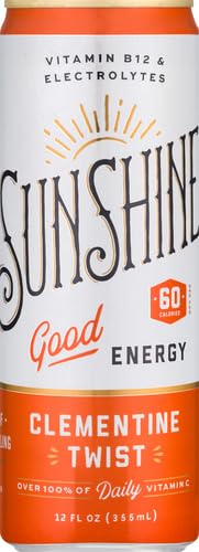 Sunshine Beverages LLC Good Energy Drink Clementine Twist 12 Fl oz (Pack of 12)