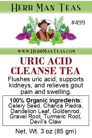 URIC ACID CLEANSE TEA – Kidney Cleansing &amp Joint Support – Organic Loose Leaf – by Master Herbalist Khabir | Celery Seed Chanca Piedra &amp Goldenrod