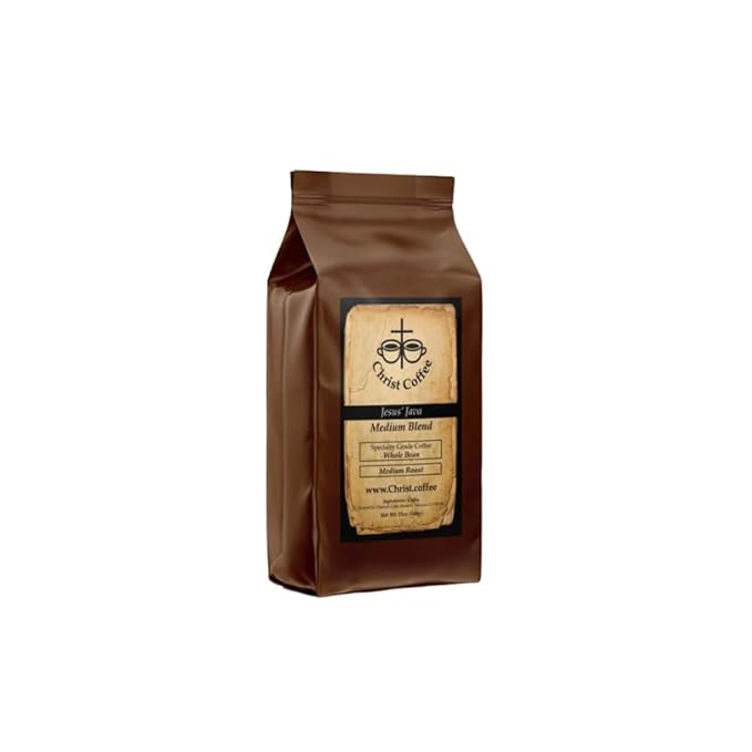 Christ Coffee Jesus’ Java Medium Blend – Premium Whole Coffee Beans Smooth and Balanced Flavor | Freshly Roasted for Rich Aroma and Taste – 12 oz Ba