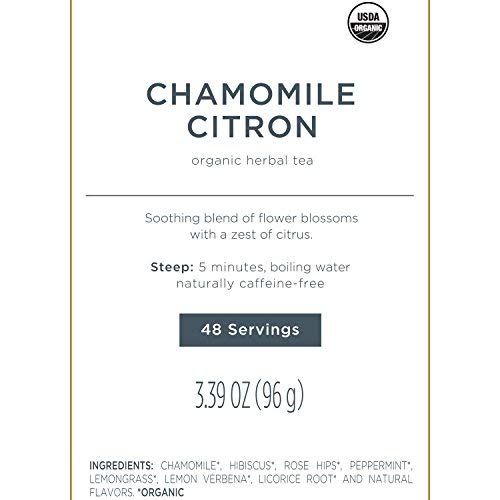 Tea Forte Chamomile Citron Herbal Tea Event Box Bulk Pack of 48 Pyramid Infuser Tea Sachets for All Occasions