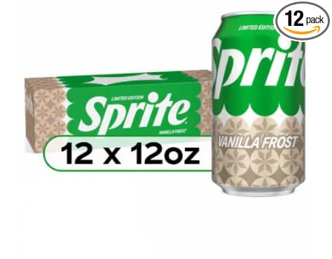 Limited Edition Vanilla Frost Sprite Soda 12 Pack of 12 oz Cans