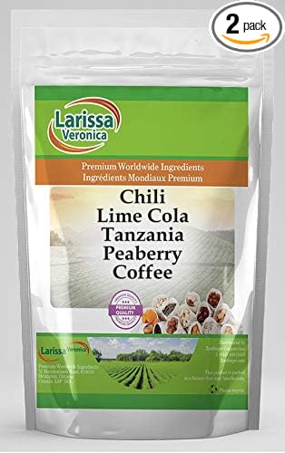 Chili Lime Cola Tanzania Peaberry Coffee (Gourmet Naturally Flavored Whole Coffee Beans) (8 oz ZIN: 568993) - 2 Pack