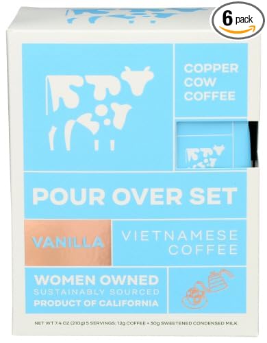 Copper Cow Coff EE Coffee Pourover Vanilla 7.4 oz (Pack of 6)