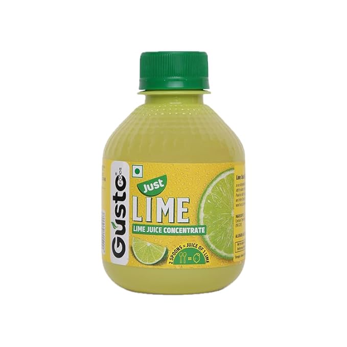 Gusto Foods Green Lime Juice Concentrate - Pack Of 3 20.2 oz (600Ml)| Equivalent To 60 Limes | Pocket Friendly Bottle | Ideal For Daily Use In Cooking &amp Beverages | Lime Juice In Every Drop 0.77