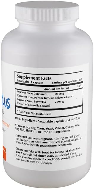 One Planet Nutrition Nano Curcumin Plus 500 mg Veggie Capsules (120 Servings) Nano Curcumin with Boswellia for High Absorption Supports Joint &amp Immune Health Non-GMO Vegan Gluten-Free