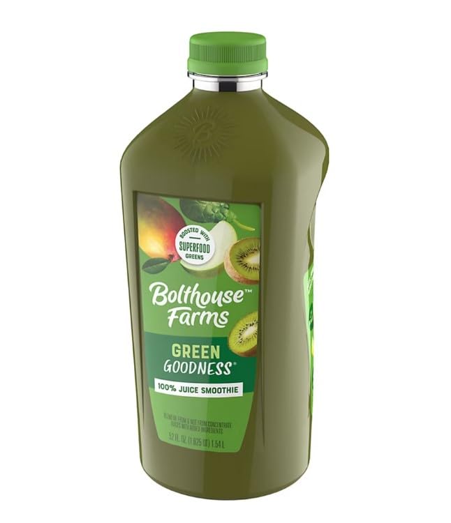 Bolt house Farm Green Goodness 100% Fruit Juice Smoothie | 52 oz (Pack of 3)