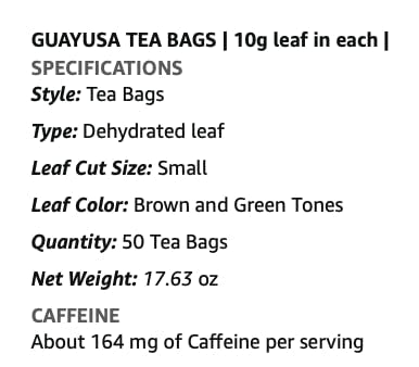 Pacha Ancient Energy Guayusa Tea – 50 Tea Bags | 10g leaf in each | Organic Loose Leaf Tea | Traditional Guayusa Loose Leaf | 164mg Caffeine + Antioxidants &amp L-Theanine | Yerba Mate &amp Coffee A