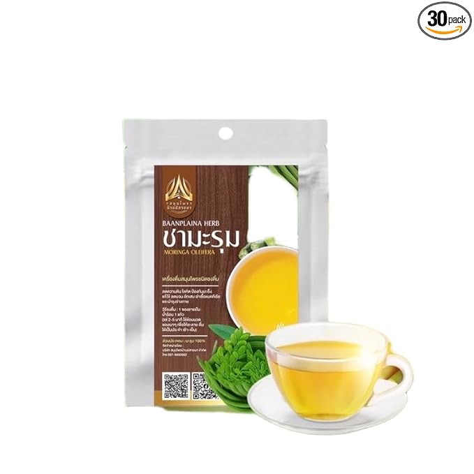 Thai Herbal Tea Bags for Relaxation and Wellness 30 Sachets Hot Tea Blend (Moringa Oleifera)