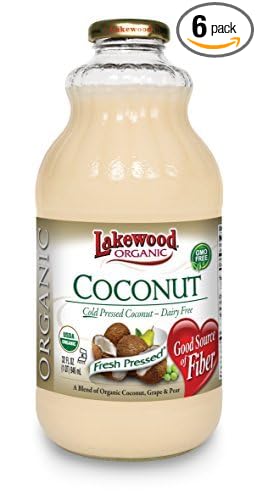 Lakewood Organic Pineapple Coconut 32 Ounce (Pack of 6)