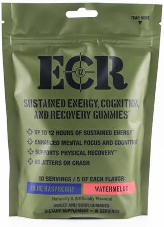 Energy Focus Recovery Gummies - Blue Raspberry + Watermelon Flavors - Caffeine