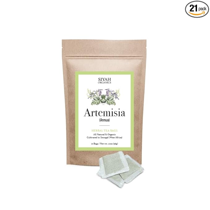 Siyah Organics Artemisia Annua Herbal Tea Bags - Antioxidant Tea - 100% Natural &amp Organic Vegan Herbal Tea - Handmade Herbal Supplement - 21 Tea Bags