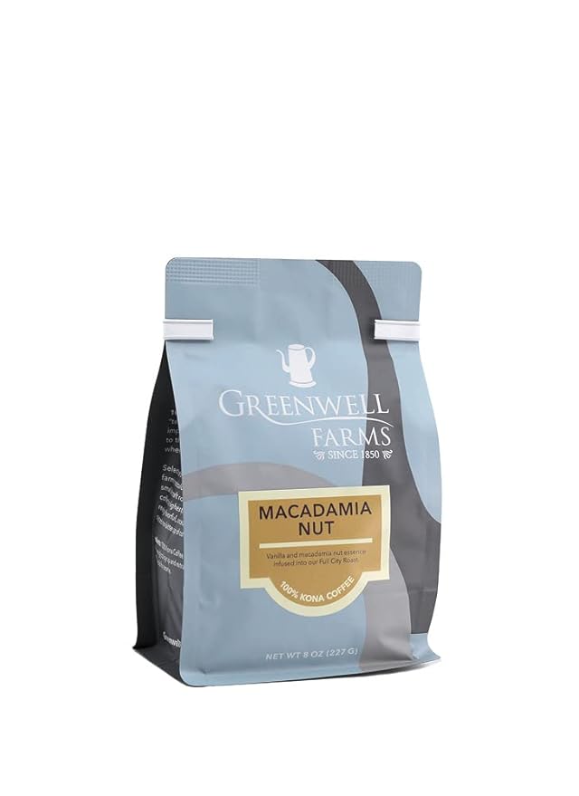 Greenwell Farms 100% Hawaiian Kona Coffee - Macadamia Nut Flavor Ground 8oz