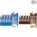 Zico 100% Coconut Water 11.2 Fl Oz &amp Chocolate Coconut Water 11.2 Fl Oz - Natural Dairy-free &amp Plant-based Hydration Pack of 12 Each
