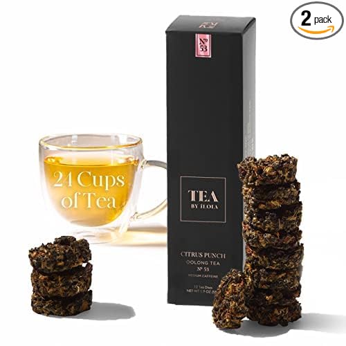 iLOLA 2-pack Loose Leaf Tea Discs Citrus Punch No. 53 | Oprah’s Favorite Things 2022 | Oolong Tea w/Orange Cranberry Lemongrass Safflower | Medium Caffeine | No Tea Bag Needed | 12 Individual Discs