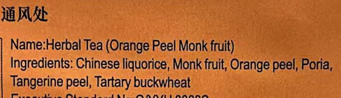 Orange Peel Monk Fruit Herbal Tea 4.52oz (16 Bags)Pack of 2