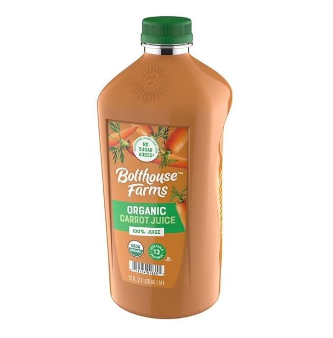 Bolt house Farm Organics 100% Carrot Juice | 52 oz (Pack of 3)