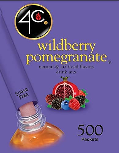 4C Powder Drink Stix Wildberry Pomegranate 500 Count Bulk Buy Singles Stix On the Go Refreshing Water Flavorings Value Pack