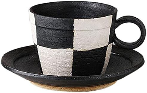 Tenmu Checkered Coffee C/S Set of 5 7.8 fl oz (220 cc) 13.8 oz (390 g) Japanese Style Coffee C/S For Cafes Restaurants Ryokans Japanese Tableware Restaurants Commercial Use For Guests