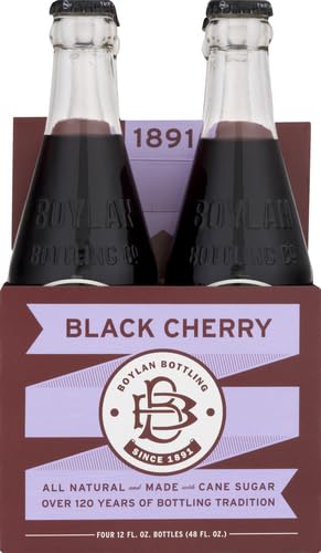 Boylan Bottling Co Black Cherry Soda 12 Fl Oz Bottles 4 Pack