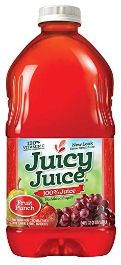 Juicy Juice Fruit Punch 100% Juice Four 64 Fl Ounce Bottles No Sugar Added Drink Vitamin C 4 Pack by ZIUU
