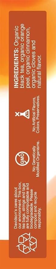 Davidson's Organics Orange Spice 8-count Tea Bags Pack of 12