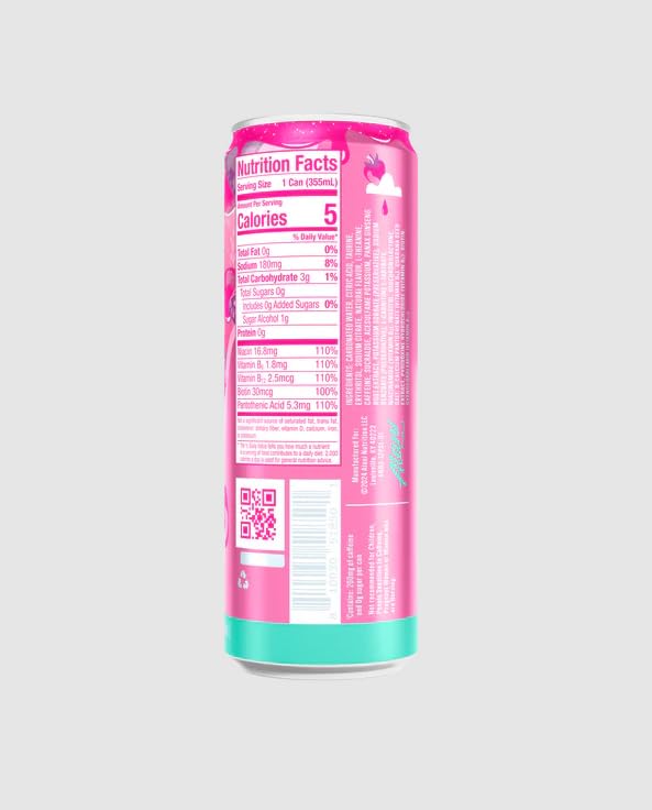 Alani Cotton Candy Energy Drinks sugar free low calorie energy drinks 12 Fl Oz Cans (12 Fl Oz (Pack of 6) Pink Slush)