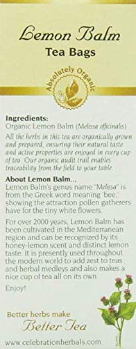 Celebration Herbals Lemon Balm Tea Bags 24 Count (Pack of 3)