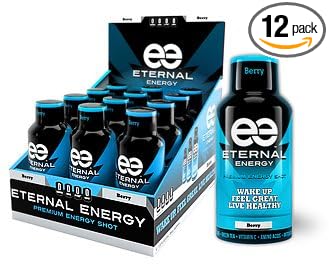 Eternal Energy shot BERRY flavor 2oz - 12 Pack - Vitamin B Vitamin C Amino Acids Antioxidants Caffeine Quercetin Taurine Green Tee