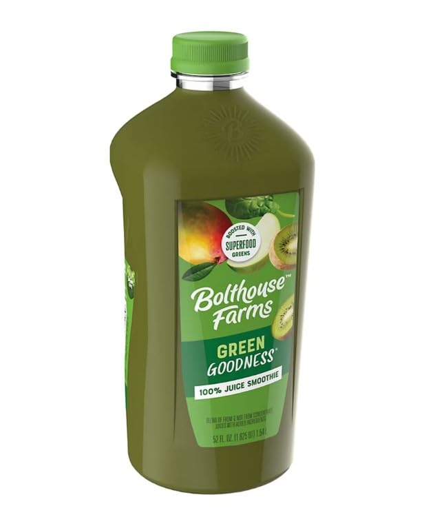 Bolt house Farm Green Goodness 100% Fruit Juice Smoothie | 52 oz (Pack of 3)