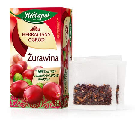 Herbapol Herbal Fruit Infused Tea (Variety 4 Pack) WILD ROSE STRAWBERRY &amp WILD STRAWBERRY CRANBERRY and RASPBERRY &amp LEMON Tea Natural Flavor - 20 Silk Tea Bags Each.