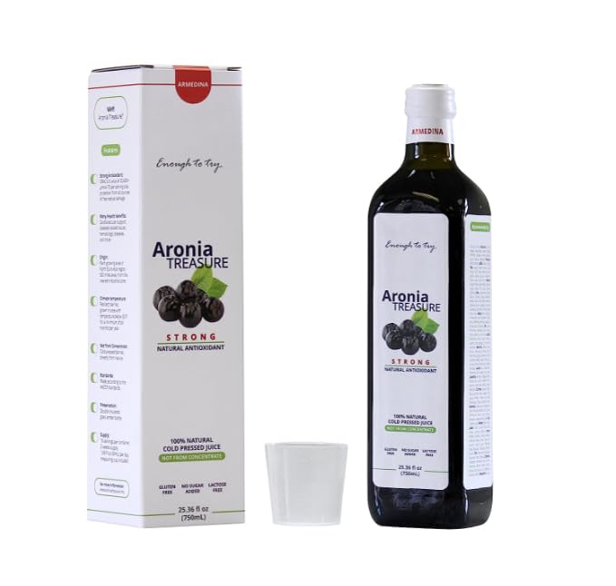 [Aronia Treasure] 100% Aronia Berry Juice: Rich in Antioxidants Gluten-Free Vegan Not From Concentrate made from Premium Aronia Berries