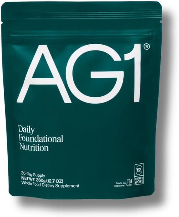 AG1 Greens Powder Refill Pouch – 75 Vitamins Multivitamin &amp Probiotic | Gut Health Support | Vegan Keto Gluten Free | Athletic Greens Supplement - Pouch Only Classic Formula