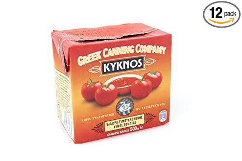 Kyknos Slightly Concentrated Tomato Juice - 17.6 Oz. (Pack of 12)