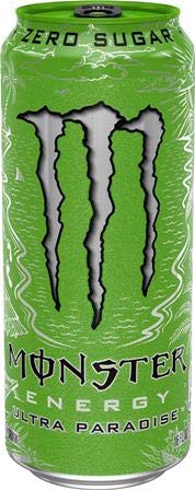 Monster Energy Drink Zero Ultra Variety - Paradise Violet Sunrise Red 16 ounce (Pack of 16) and Stinger Chews (Assorted)
